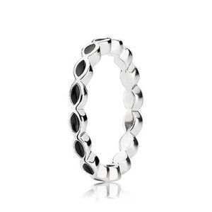 Pandora Better Together Black Enamel Stacking Ring